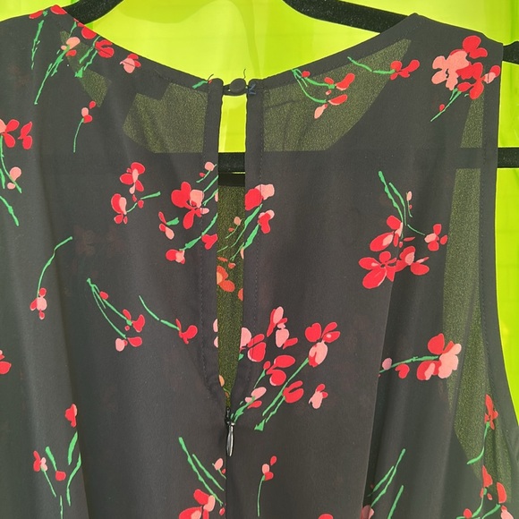 J. Crew black dress with red and link flowers - Picture 6 of 6